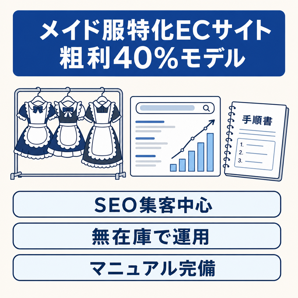 メイド服に特化したECサイト！粗利率40%の高収益モデル