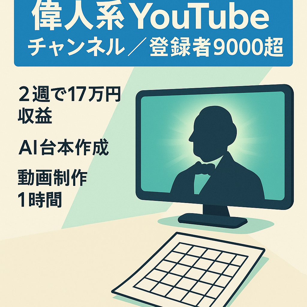 【10月の収益 約17万円】登録者9000人以上の偉人系YouTubeチャンネル