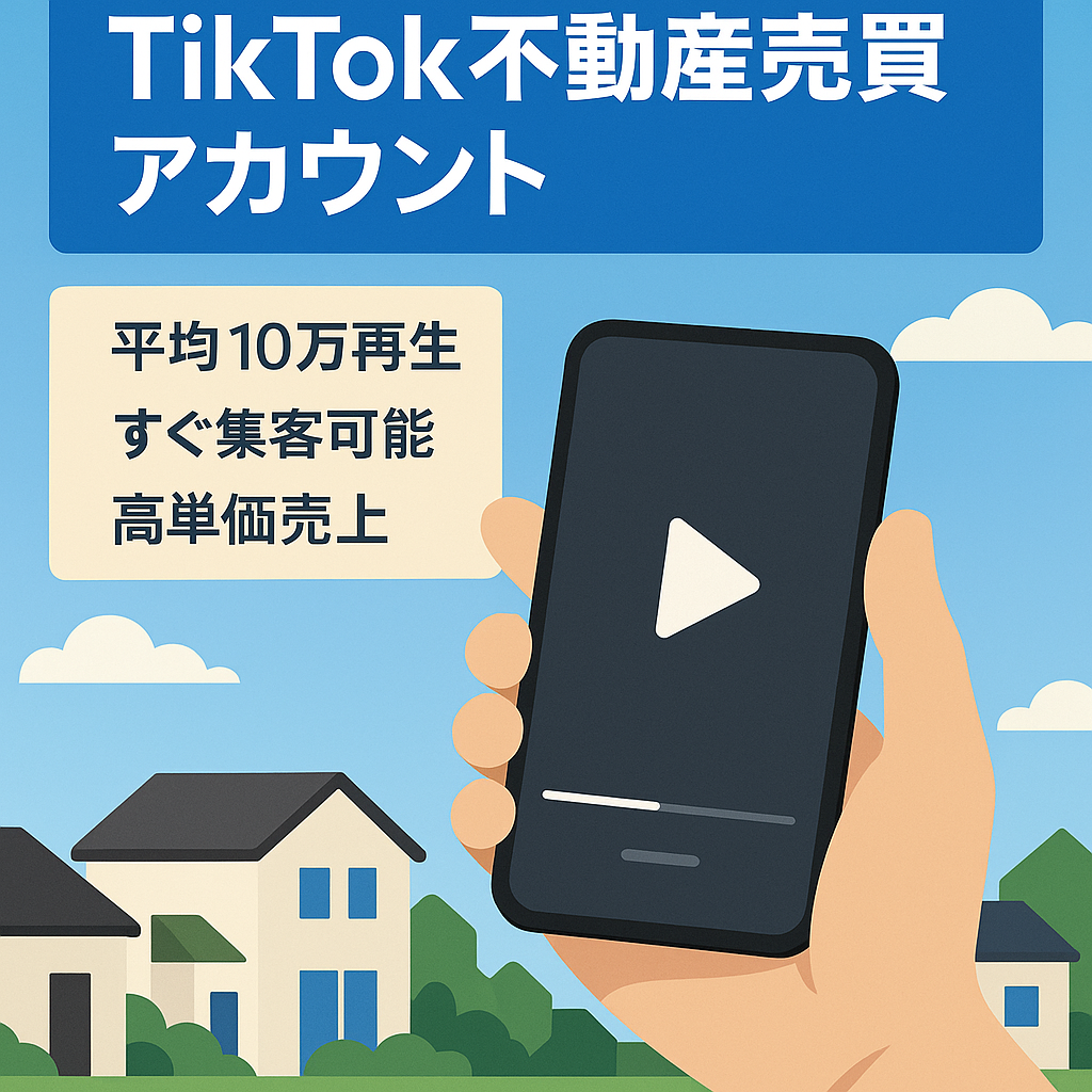 【TikTok 不動産売買アカウント】　不動産会社様、ハウスメーカー様におすすめ