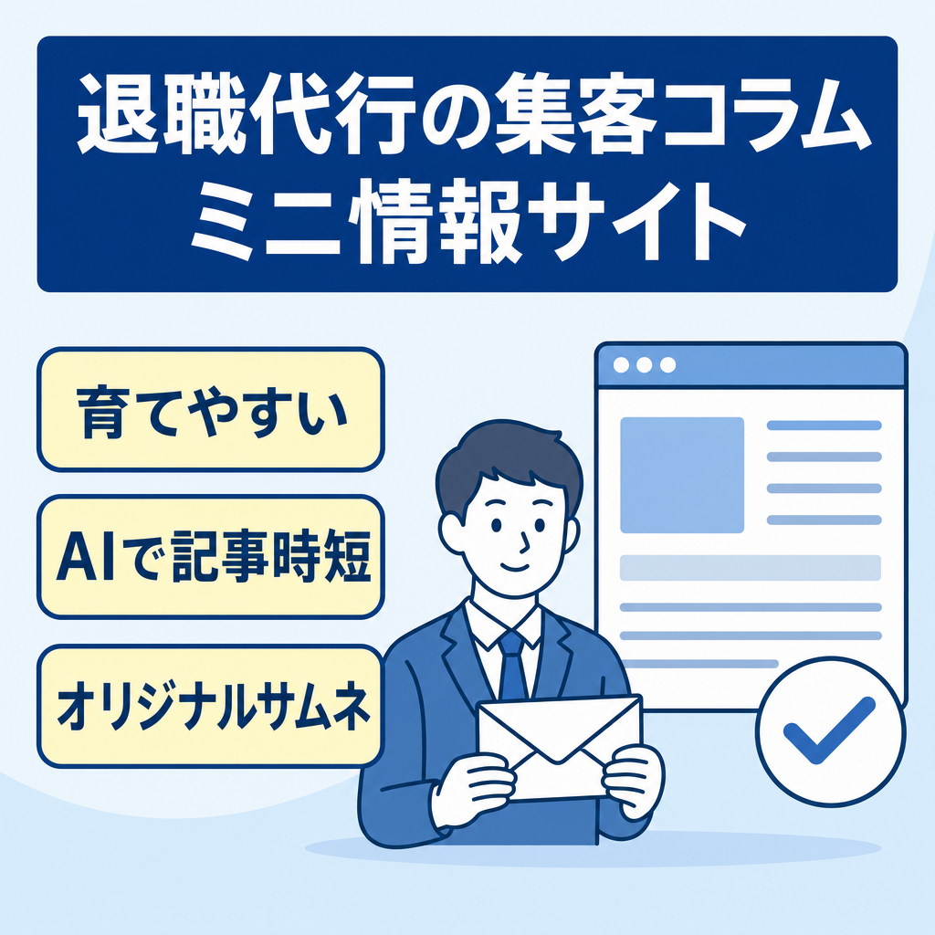 【アフィリエイト・集客用コラムに】退職代行サービス利用検討中の方に向けた実用的なミニ情報サイト