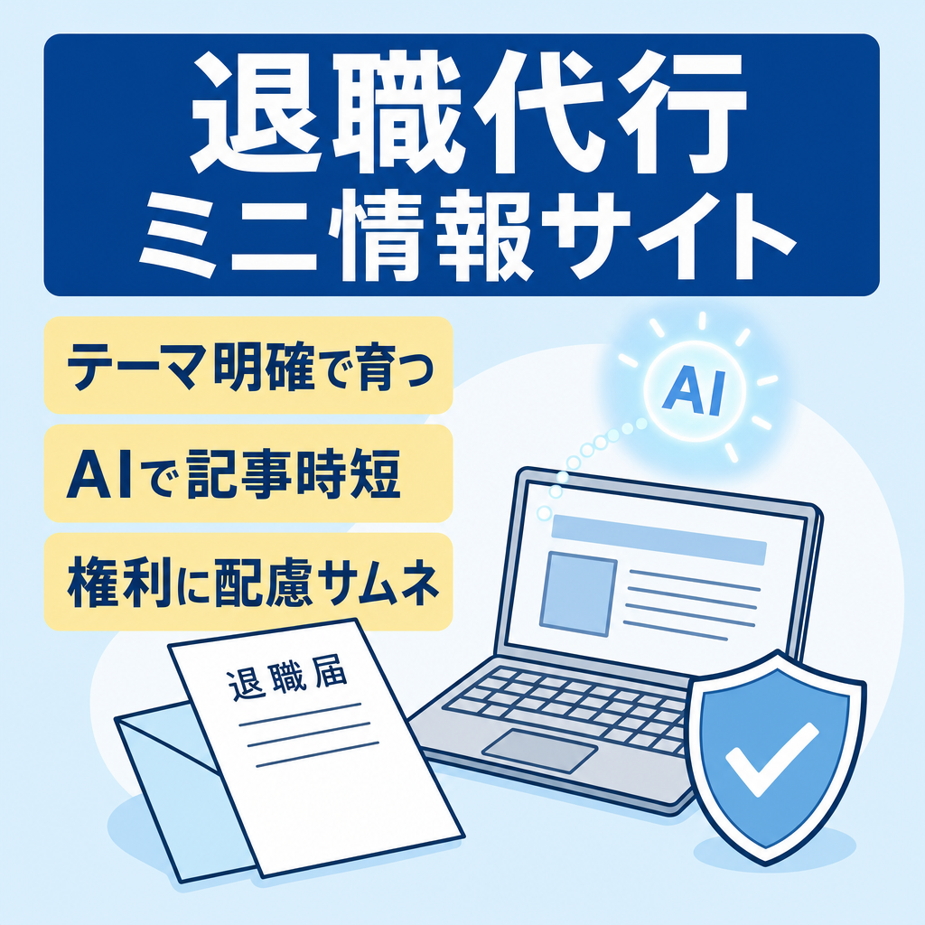 【アフィリエイト・集客用コラムに】退職代行サービス利用検討中の方に向けた実用的なミニ情報サイト