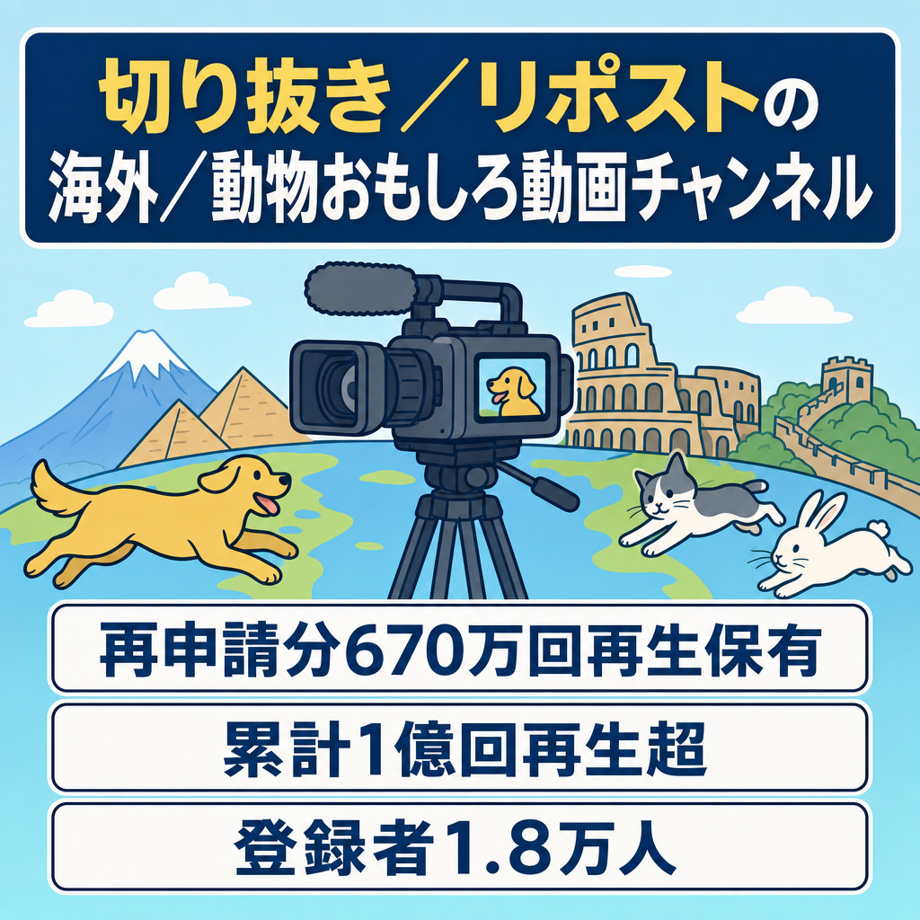 訳あり：切り抜き：リポスト：※収益化停止中、再申請が必要※海外おもしろ動画・動物おもしろ動画チャンネル！