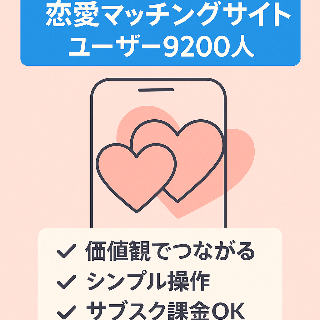 【開設から数ヶ月でユーザー数9200人】ニッチ特化型恋愛マッチングサービス
