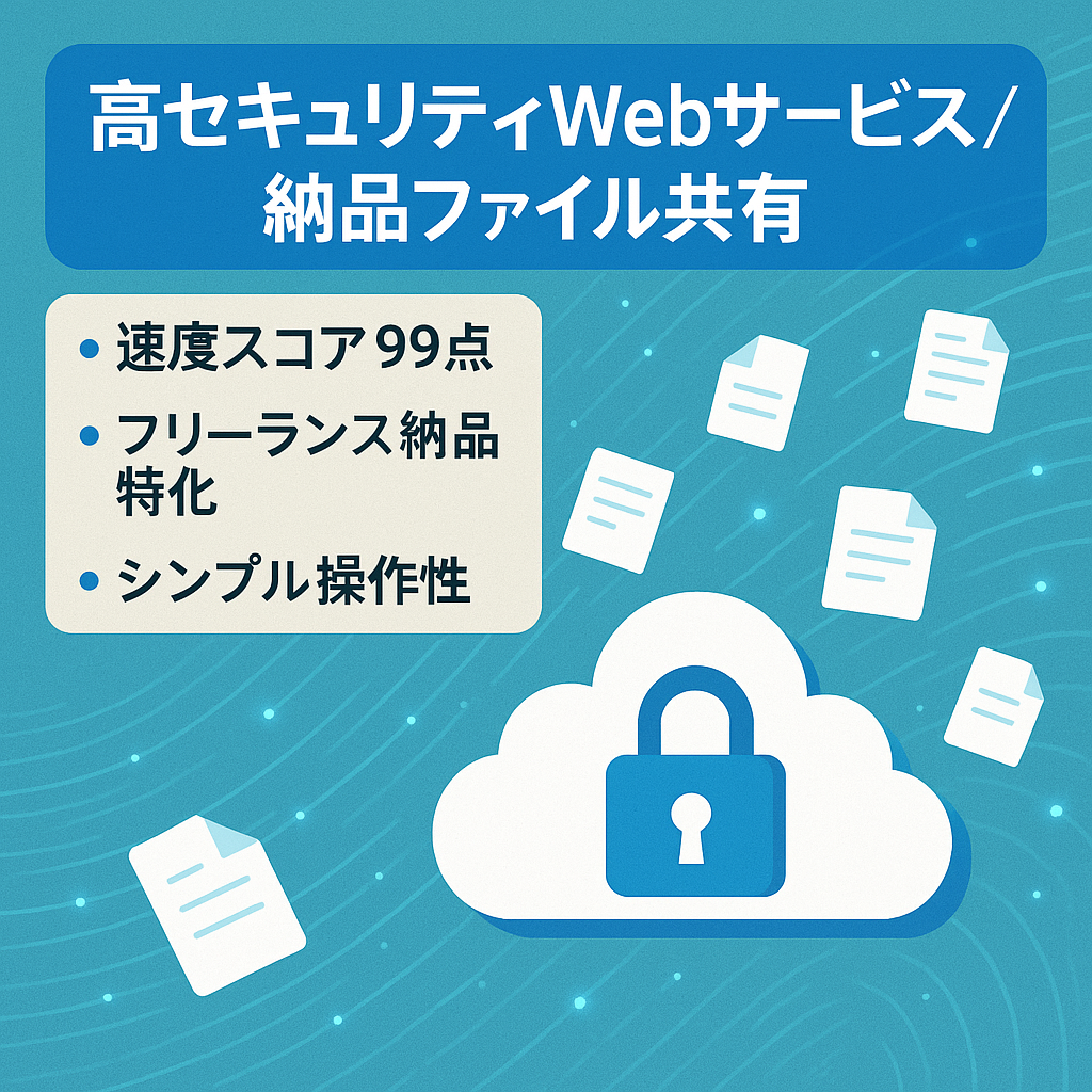 【即引き継ぎ可|高速動作】フリーランス向け高セキュリティ納品ファイル共有サービス