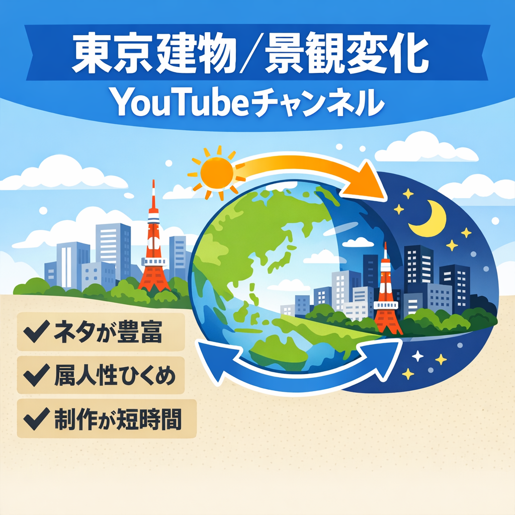 Google Earthを使用して東京の建物の紹介や景観の変化を紹介するYouTubeチャンネル