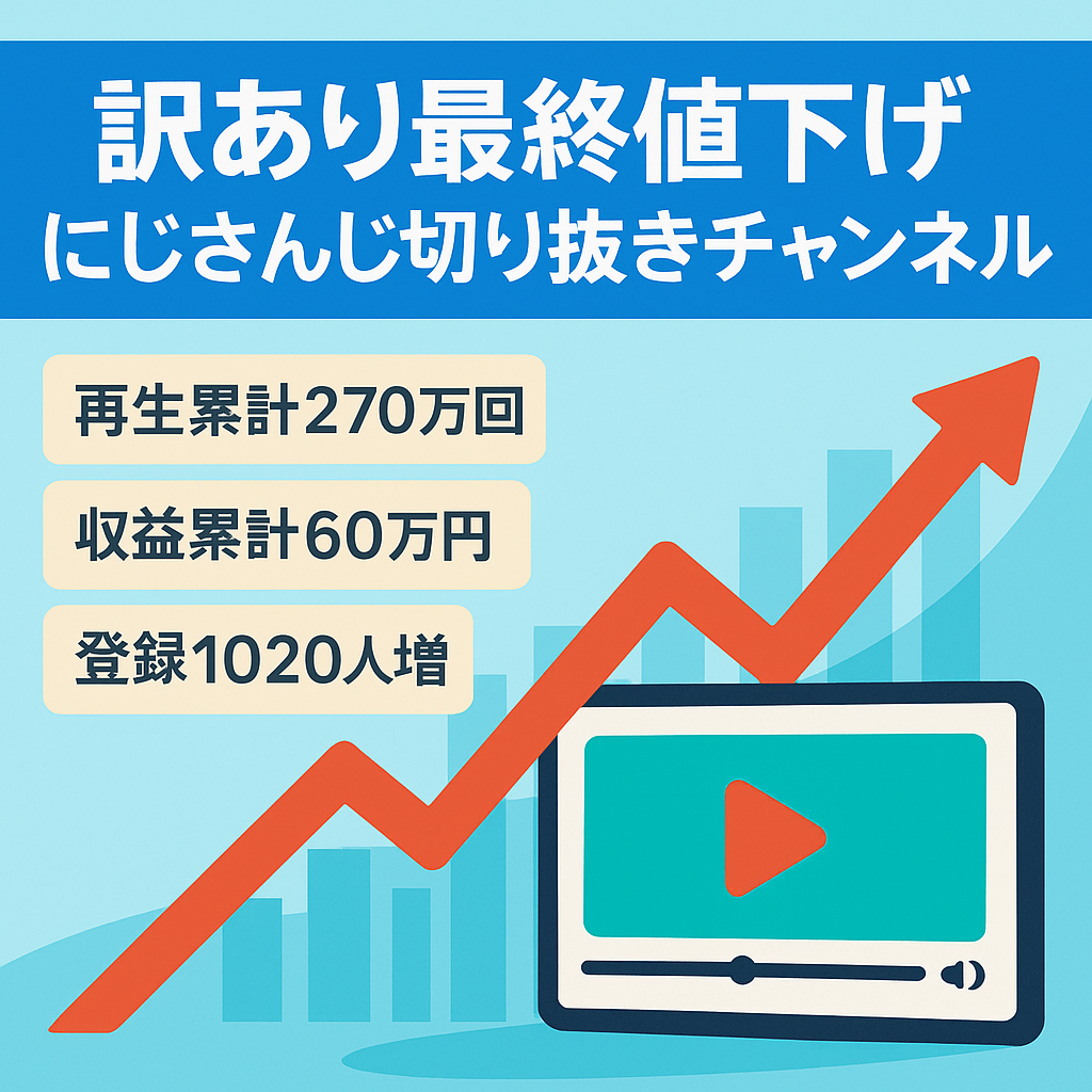 訳あり：【最終値下げ 9月20日までの公開】にじさんじ切り抜きチャンネル★累計収益60万円