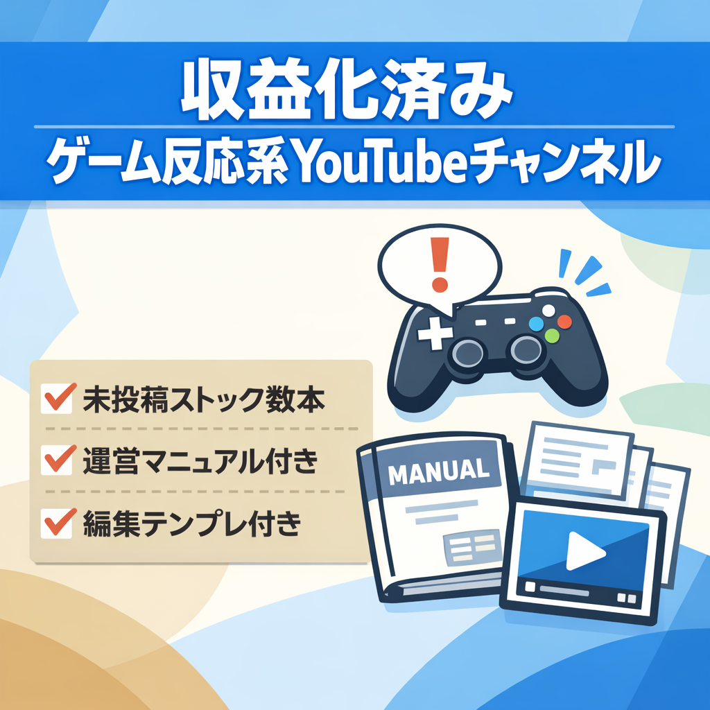 【収益化済み】ゲーム反応系のYoutubeチャンネル案件