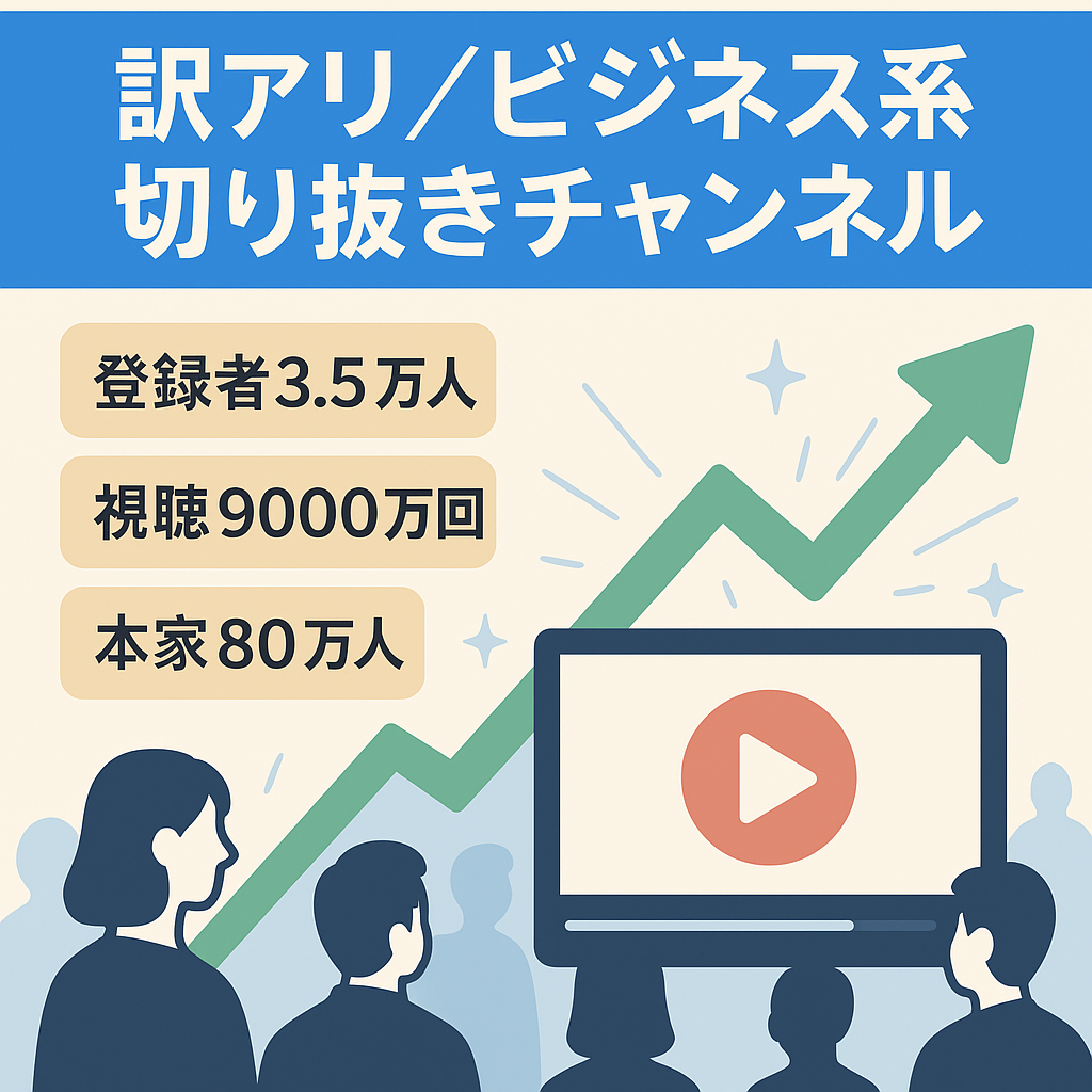 【訳アリ・収益化停止中】ビジネス系大手切り抜きチャンネル【登録者数35,000人】