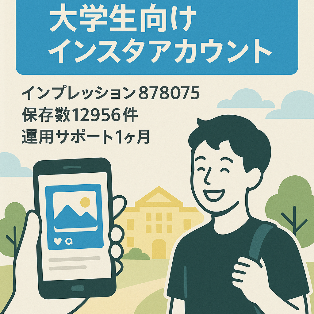【Instagramフォロワー6,500人以上】大学生向けアカウント