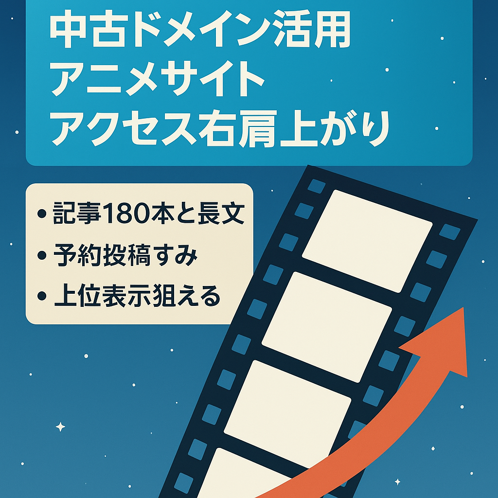 【アクセス右肩上がり！中古ドメイン使用】話題のアニメ関連サイト
