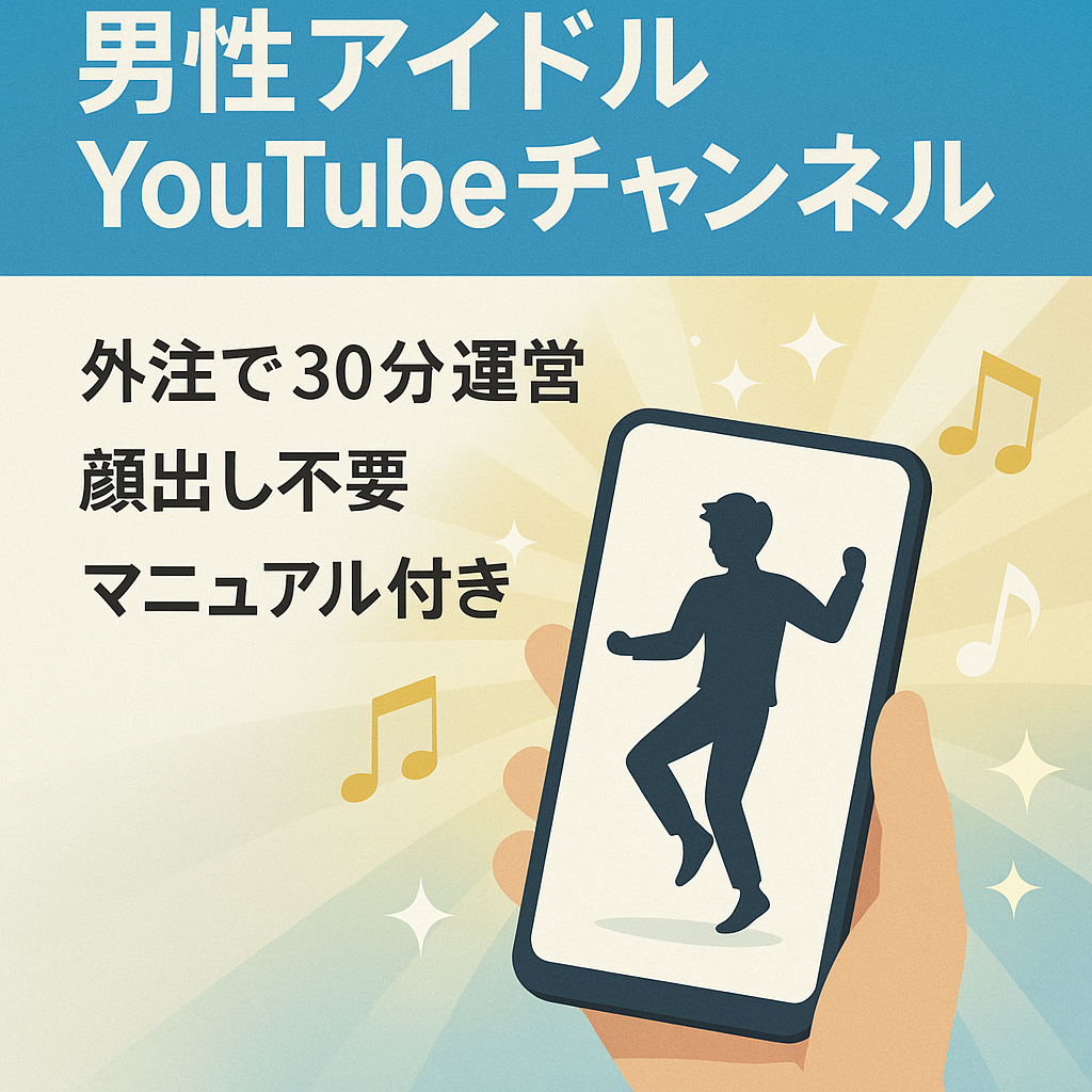 【登録者2.3万人】男性アイドルYouTubeショート動画チャンネル（属人性なし、直近12月収益21.6万円）