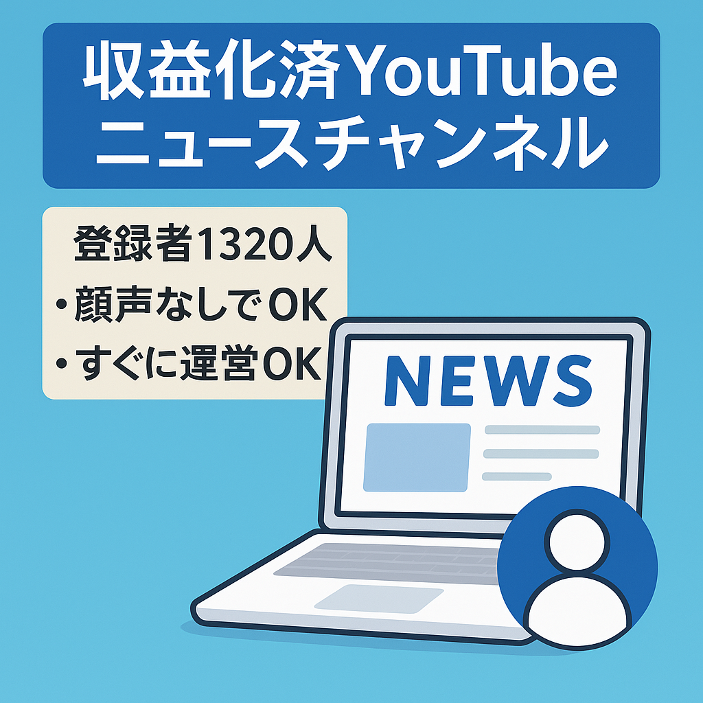 【収益化済み・登録者1320人】ニュース系に特化したYoutubeチャンネル