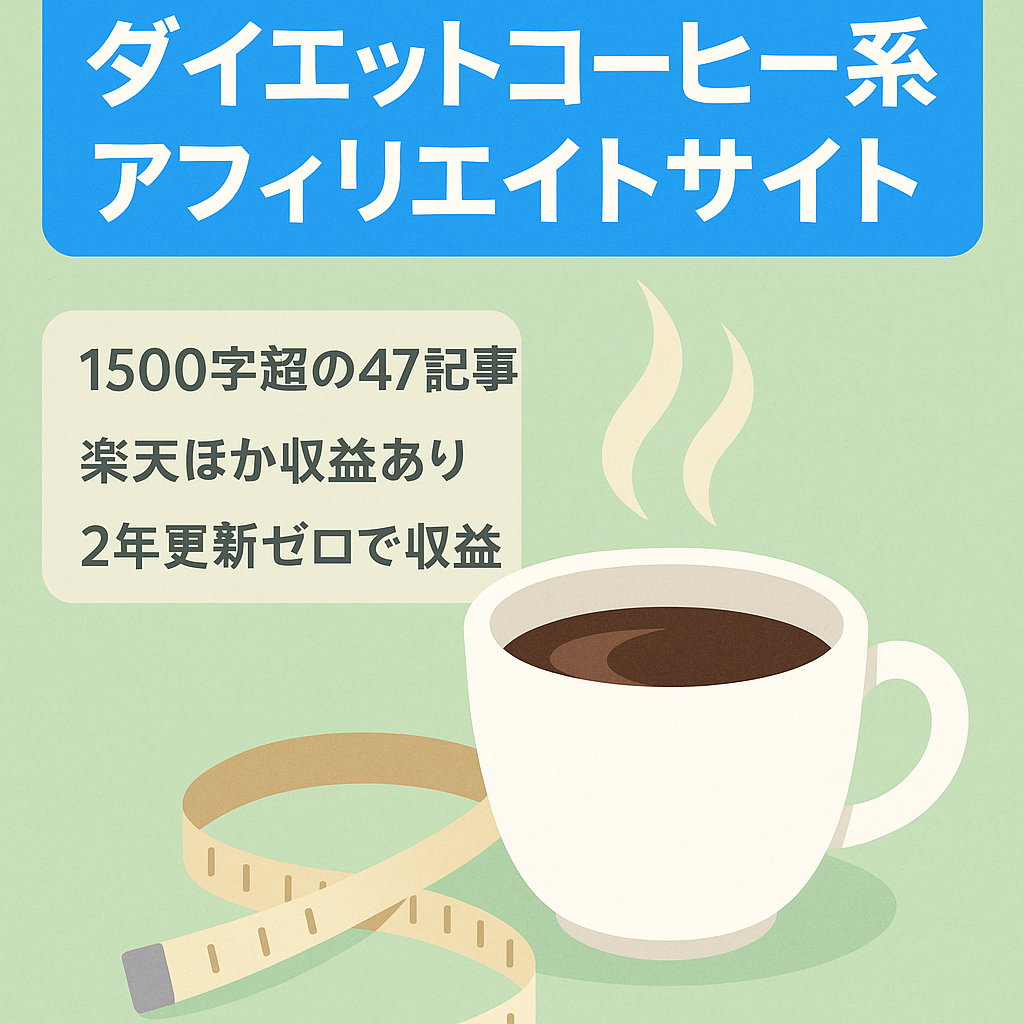 【2年間更新無しでも収益発生】ダイエットコーヒーのアフィリエイトサイト