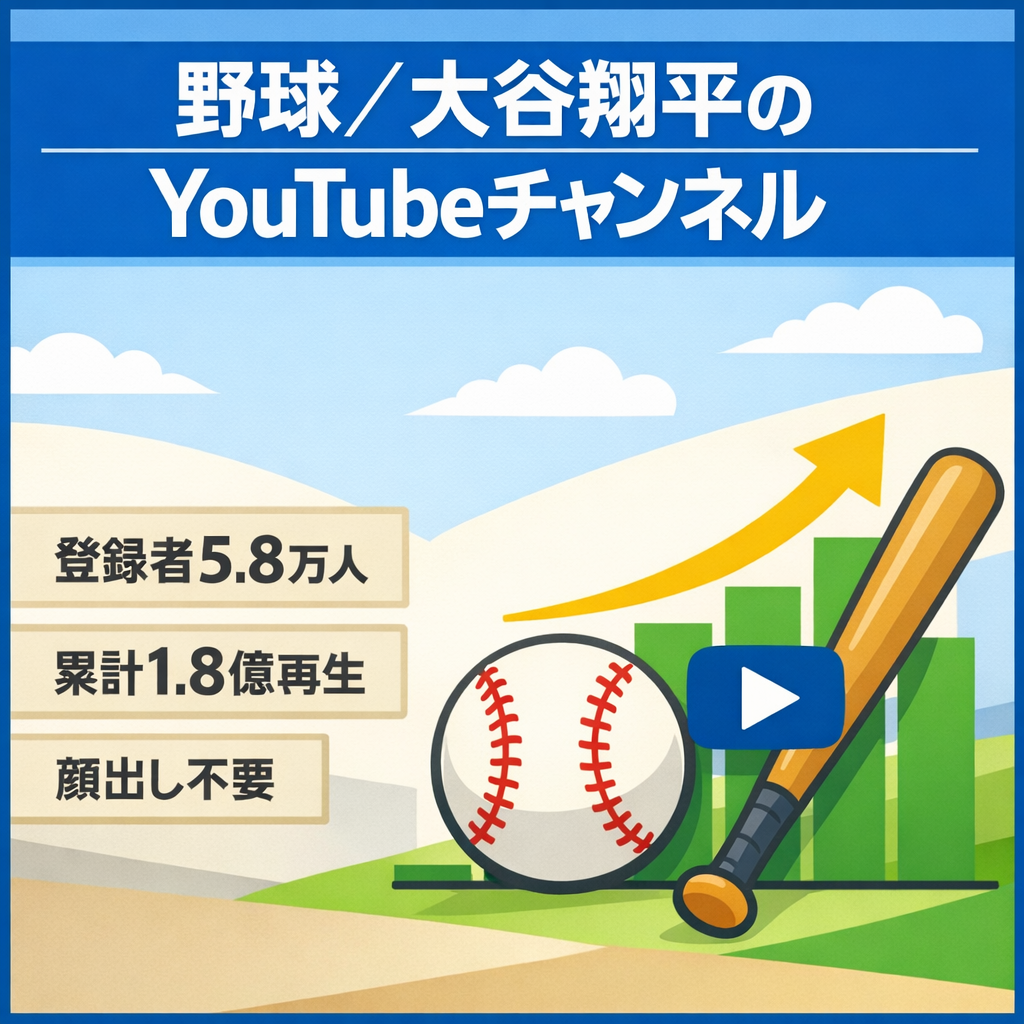 【登録者5.8万人／累計1.8億再生】野球 大谷翔平 YouTubeチャンネル
