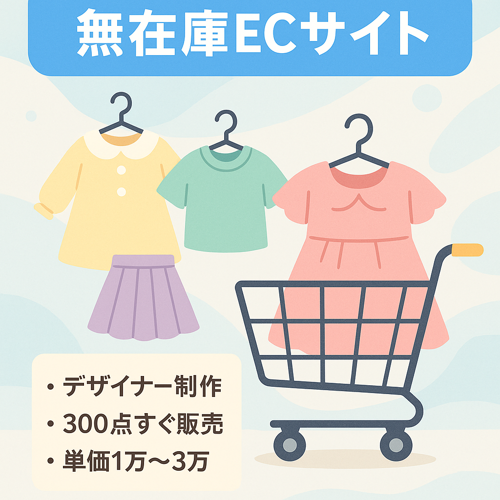 【Shopify無在庫・すぐに運用可能】女の子向け子供服の無在庫ECサイト