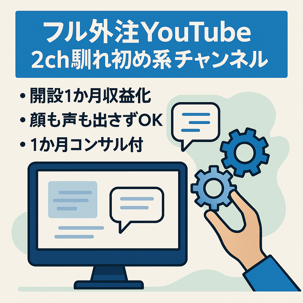 【開設からたった１ヶ月で収益化】【１ヶ月間のコンサル付き】【 フル外注/ 2ch馴れ初め系】【即決優遇】