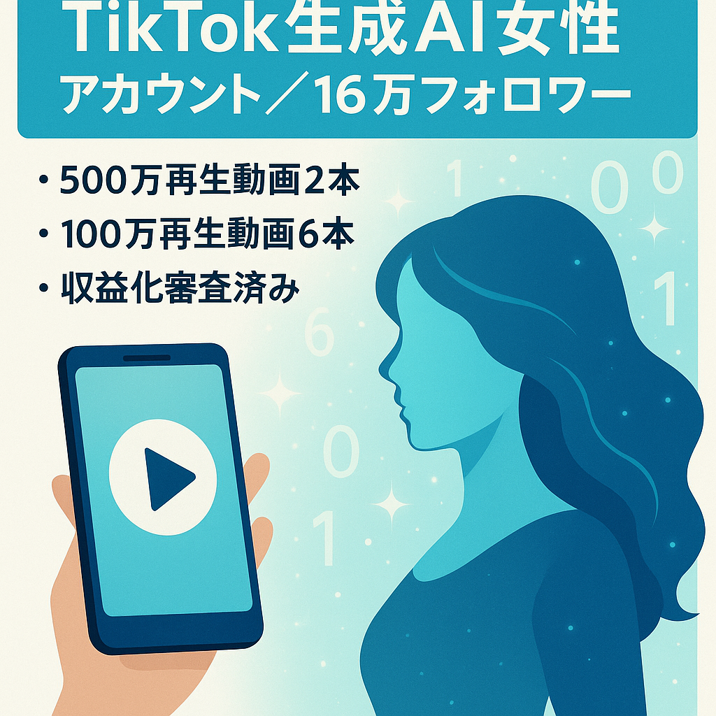 TikTok フォロワー16万人超え 生成AI女性アカウント 100万再生動画8本以上