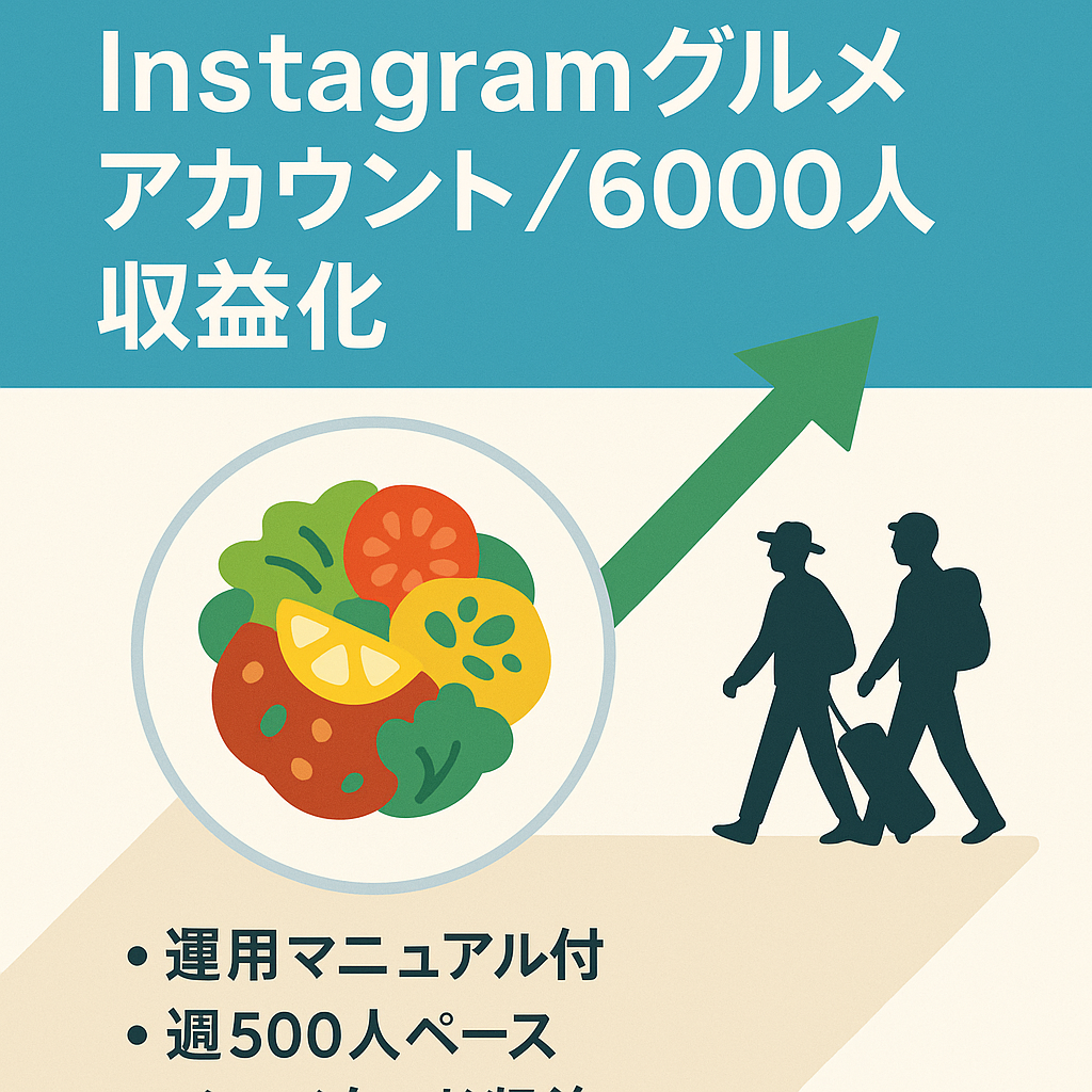 【instagramフォロワー6000人】収益化済みグルメアカウント
