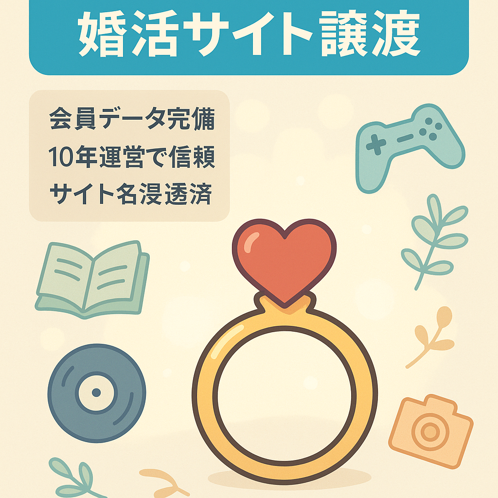 【運営10年でサイト名浸透】あるテーマに特化した婚活マッチングサイトの譲渡