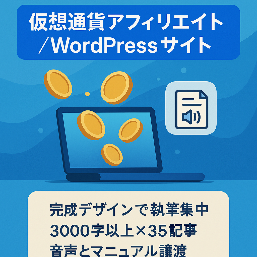 【制作費50万】仮想通貨のアフィリエイトにおすすめのWordPressサイト