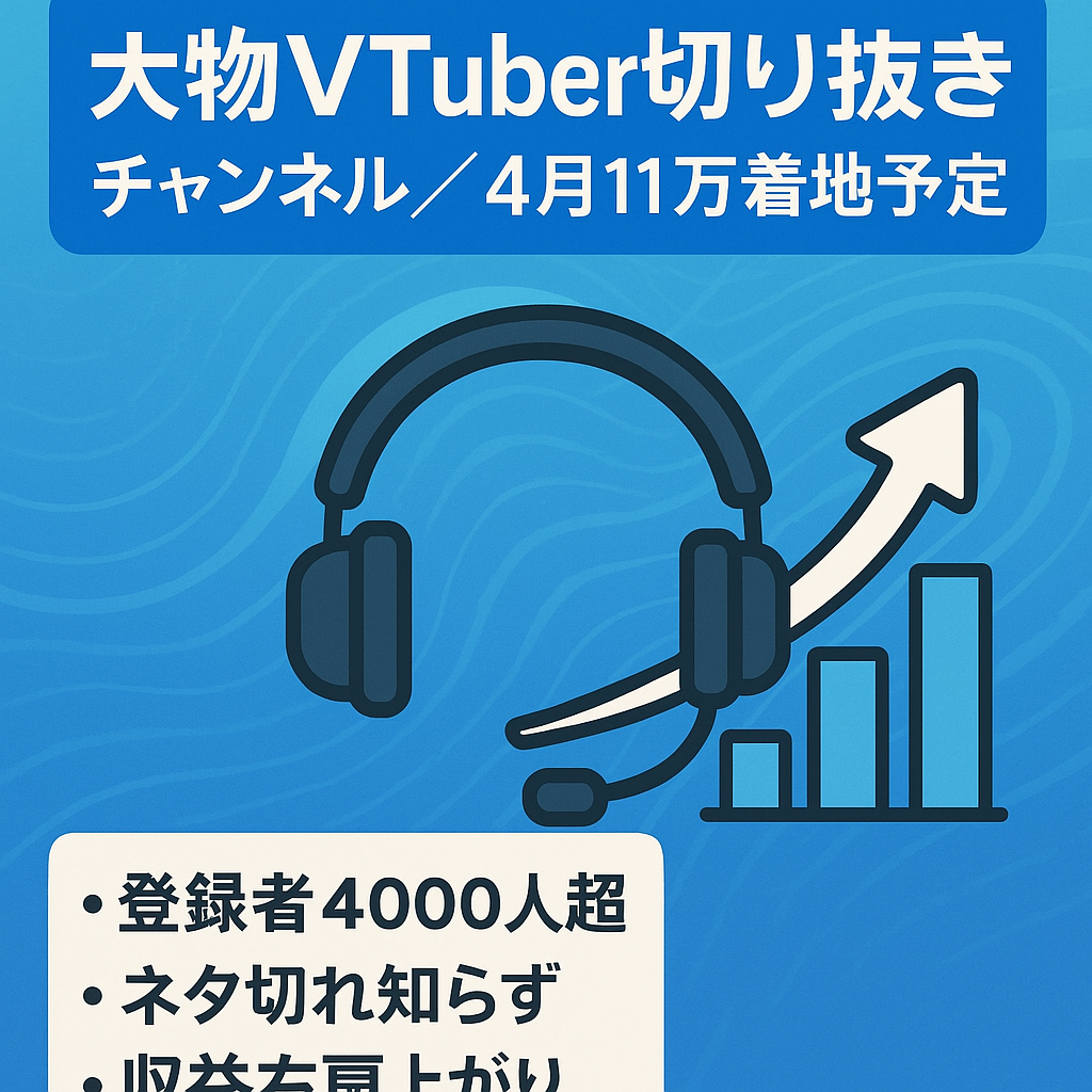 大物Vtuber切り抜きチャンネル（4月11万着地予定）ネタに困らない