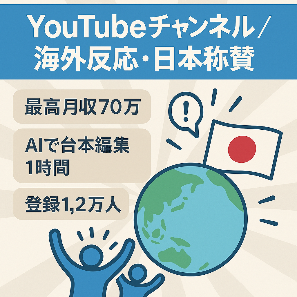 最高月収70万円超え！海外の反応｜日本称賛系【AI生成で台本・編集が1本1時間/属人性無し】