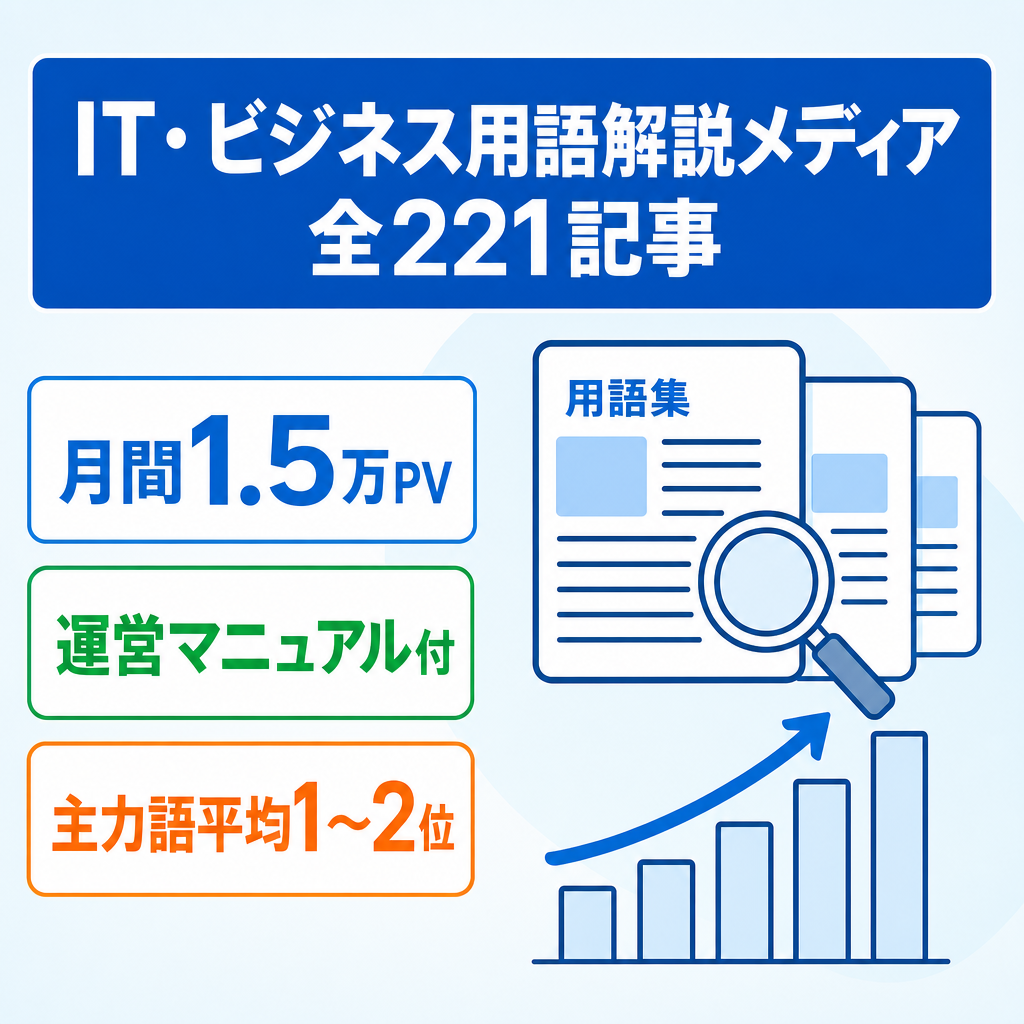 【月間PV右肩上がり】IT・ビジネス用語解説メディア｜開設10ヶ月で1.5万PV・全221記事
