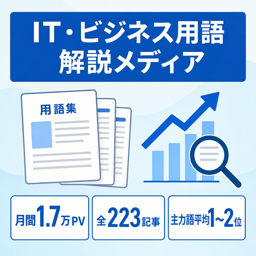 【月間PV右肩上がり】IT・ビジネス用語解説メディア｜開設11ヶ月で1.7万PV・全223記事