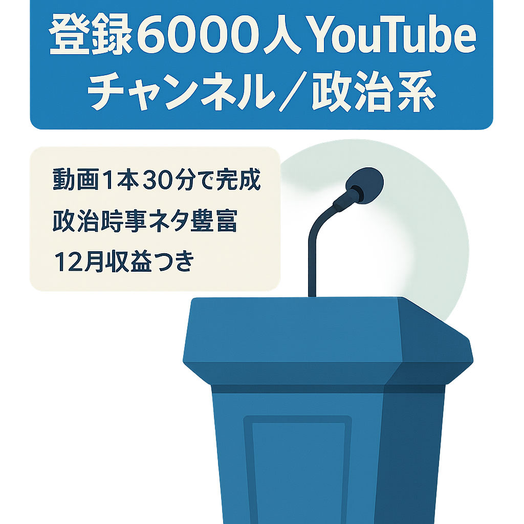 【登録者6000人】ネタが尽きない政治系チャンネル。12月分収益付属！