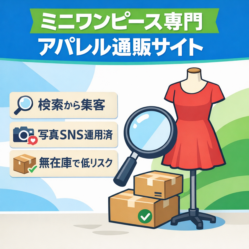 【高粗利×SEO集客】流行りのミニワンピース専門アパレル通販