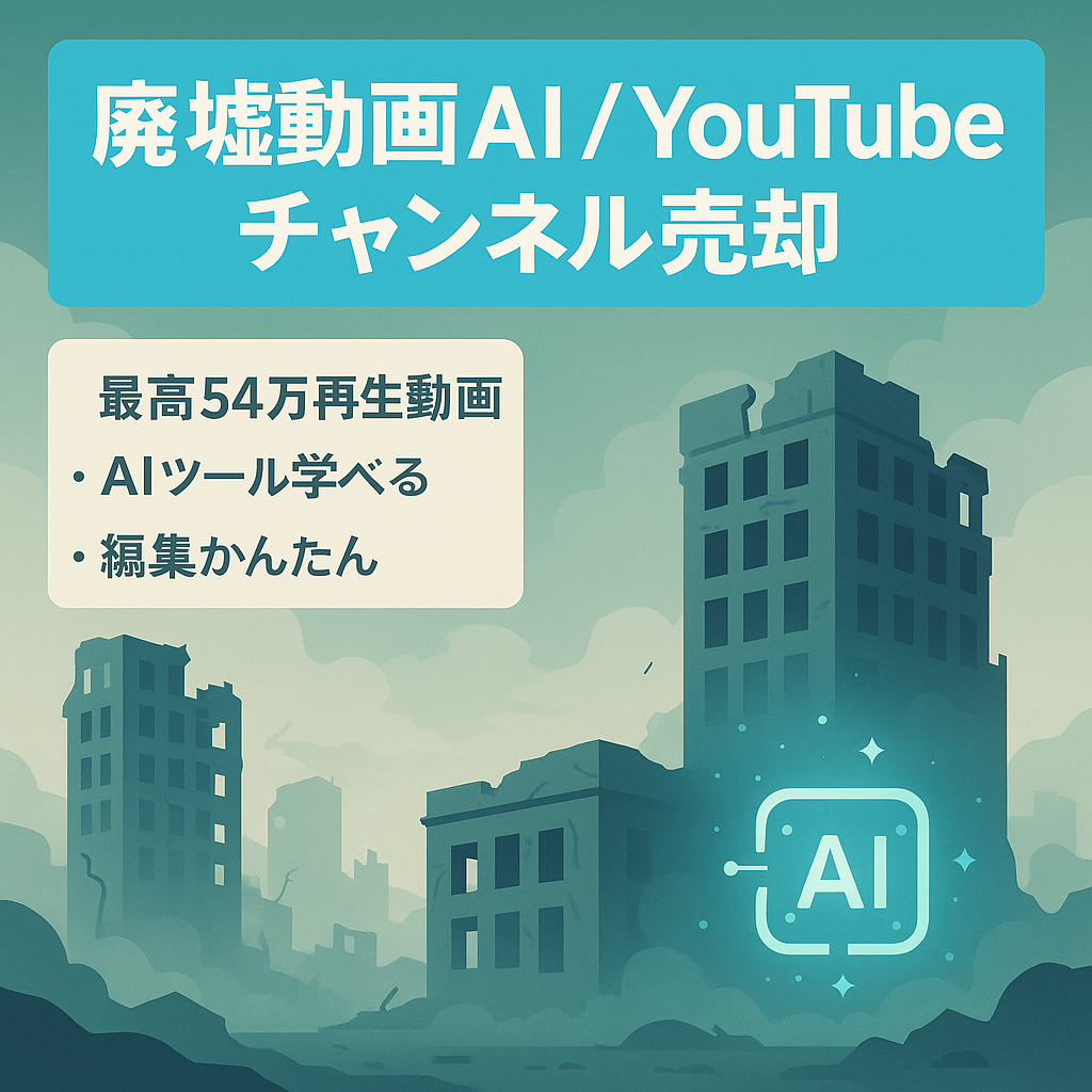 【最高再生数54万再生の動画あり】AIで作成した廃墟動画を使用したYouTubeチャンネル｜非属人