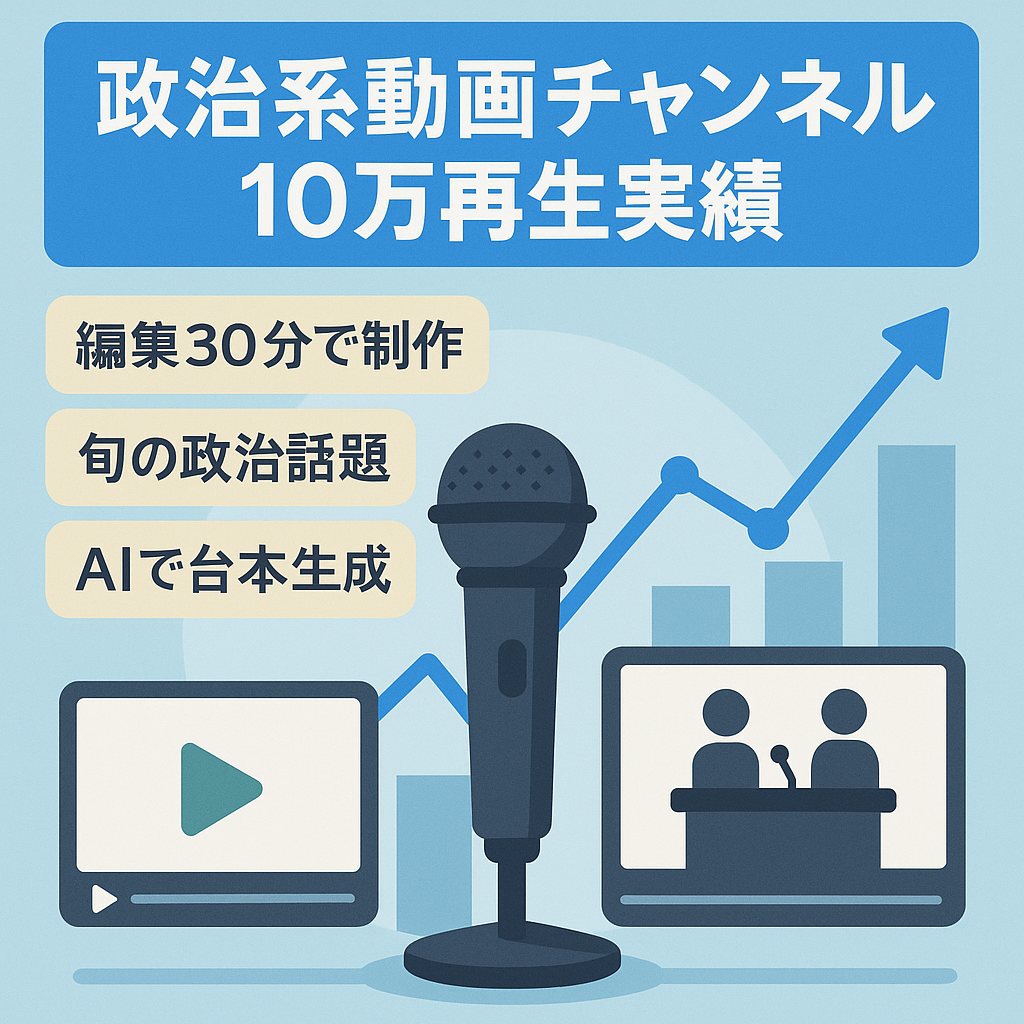 1〜3分程度の動画で10万再生以上獲得！今熱い政治系チャンネル！