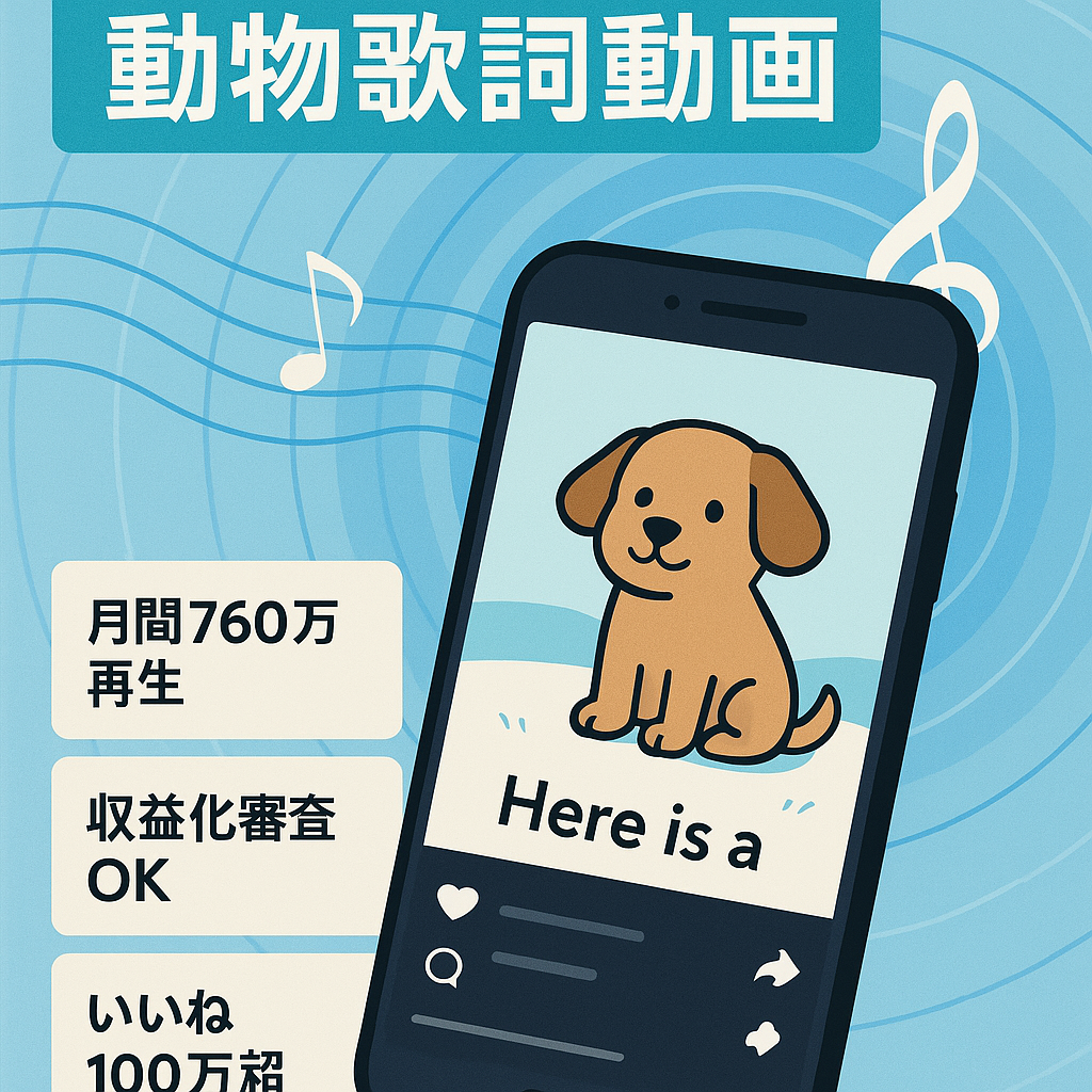 tiktokフォロワー11000人、動物切り抜き、音楽歌詞動画、、イイネ100万回