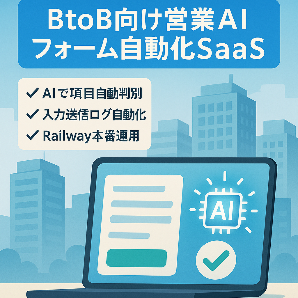 BtoB向け営業AI SaaS｜フォーム入力&送信自動化ツール