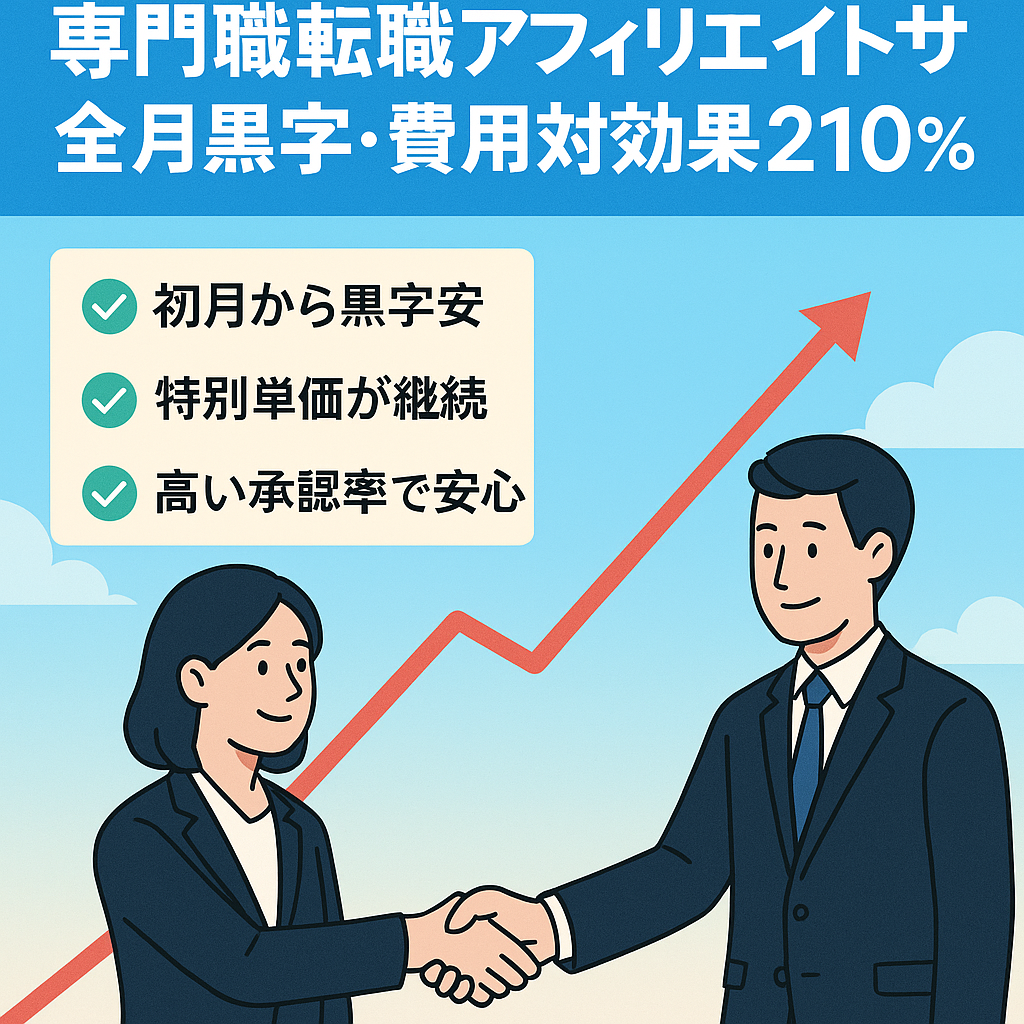 【全月黒字 / 通算ROAS 210%】専門職・転職アフィリエイトサイト【リスティング / PPC】