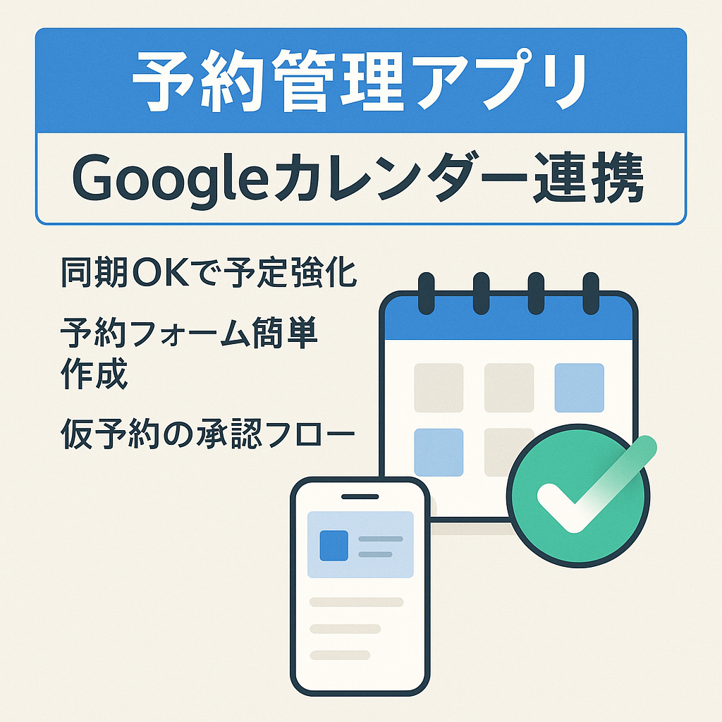 Googleカレンダー連携対応の予約作成・管理アプリケーション