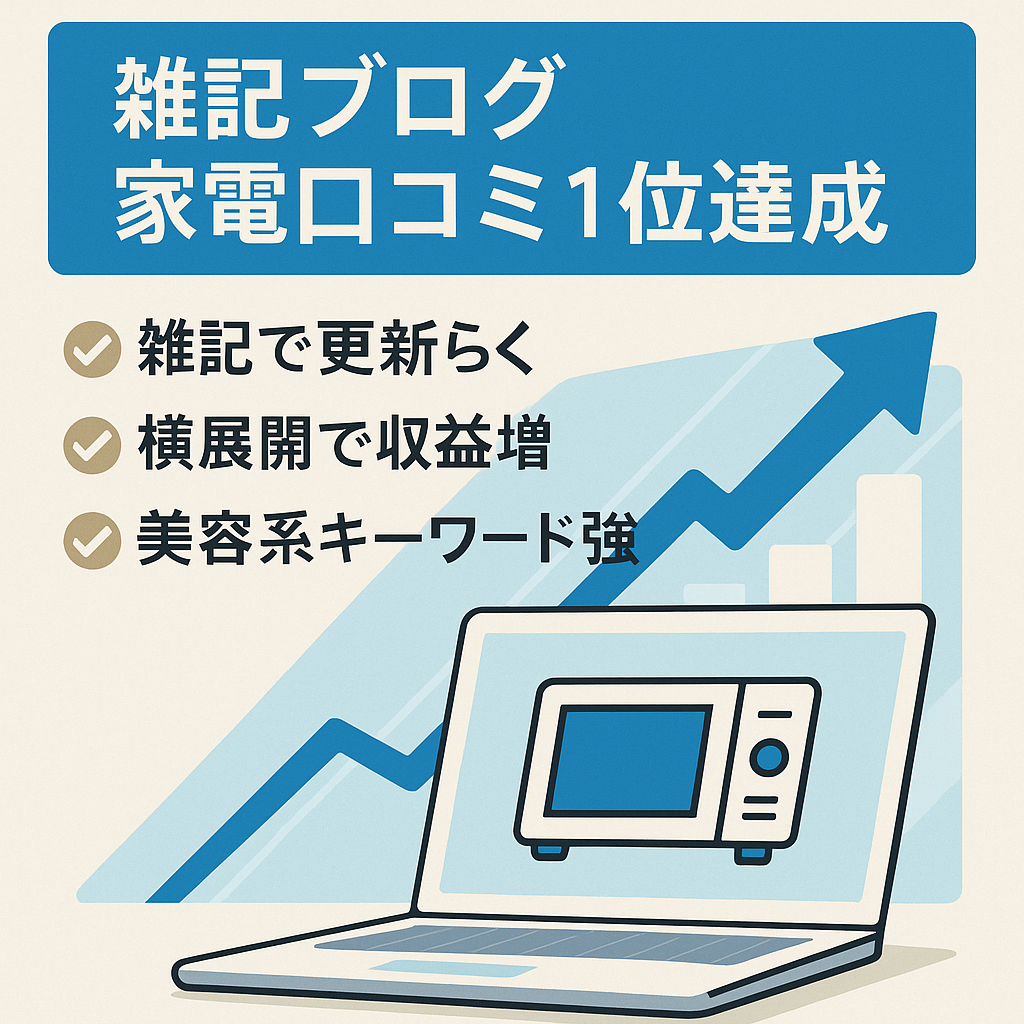 【更新しやすい雑記ブログ】今後需要が見込める家電口コミ記事で1位獲得！