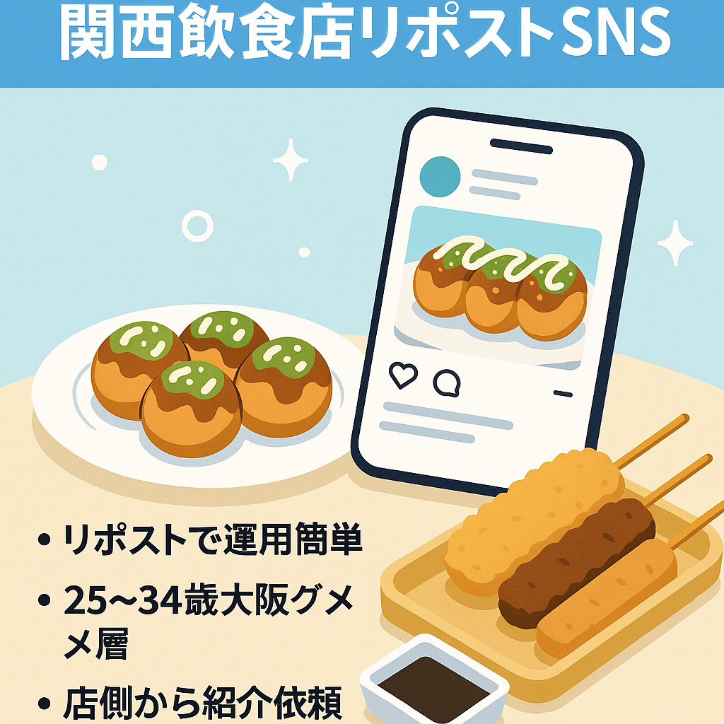 【フォロワー1.1万人以上で上昇中】関西の飲食店紹介のリポストメディア