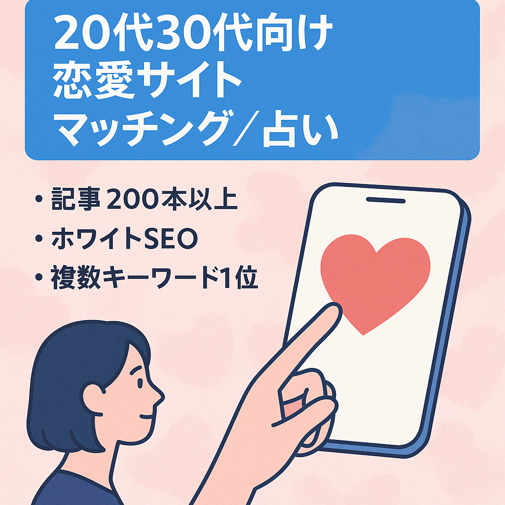 20代～30代の若者向けの恋愛メディア(マッチングアプリ、占い)