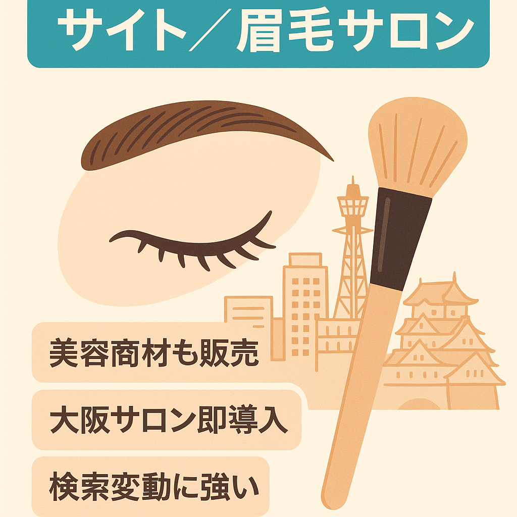 【1.3万/月View 大阪の眉毛サロン】ここ数年で人気上昇の眉毛に関する記事でSEO流入増加中