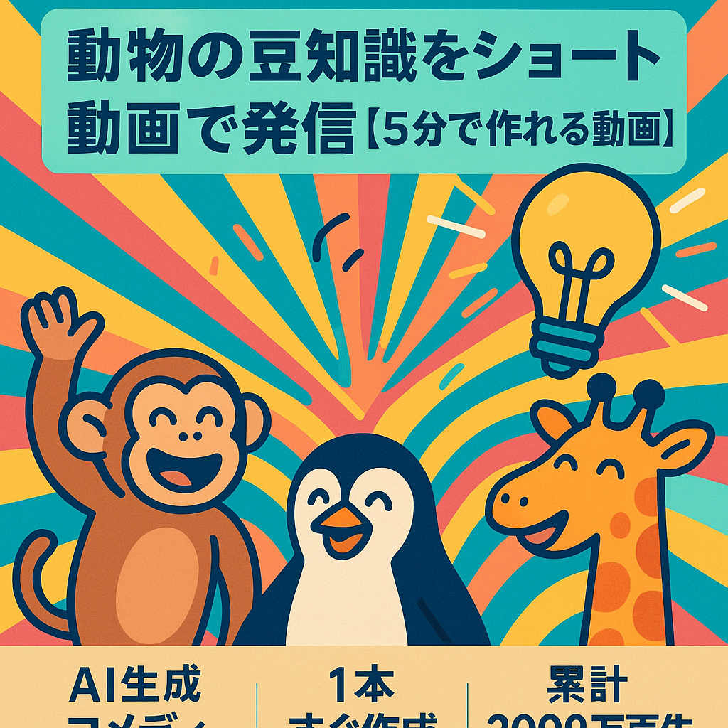 【話題】動物の豆知識をショート動画で発信【5分で作れる動画】