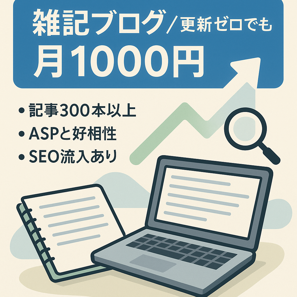 【雑記ブログ】1年以上更新ゼロでも月々1000円の収益あり