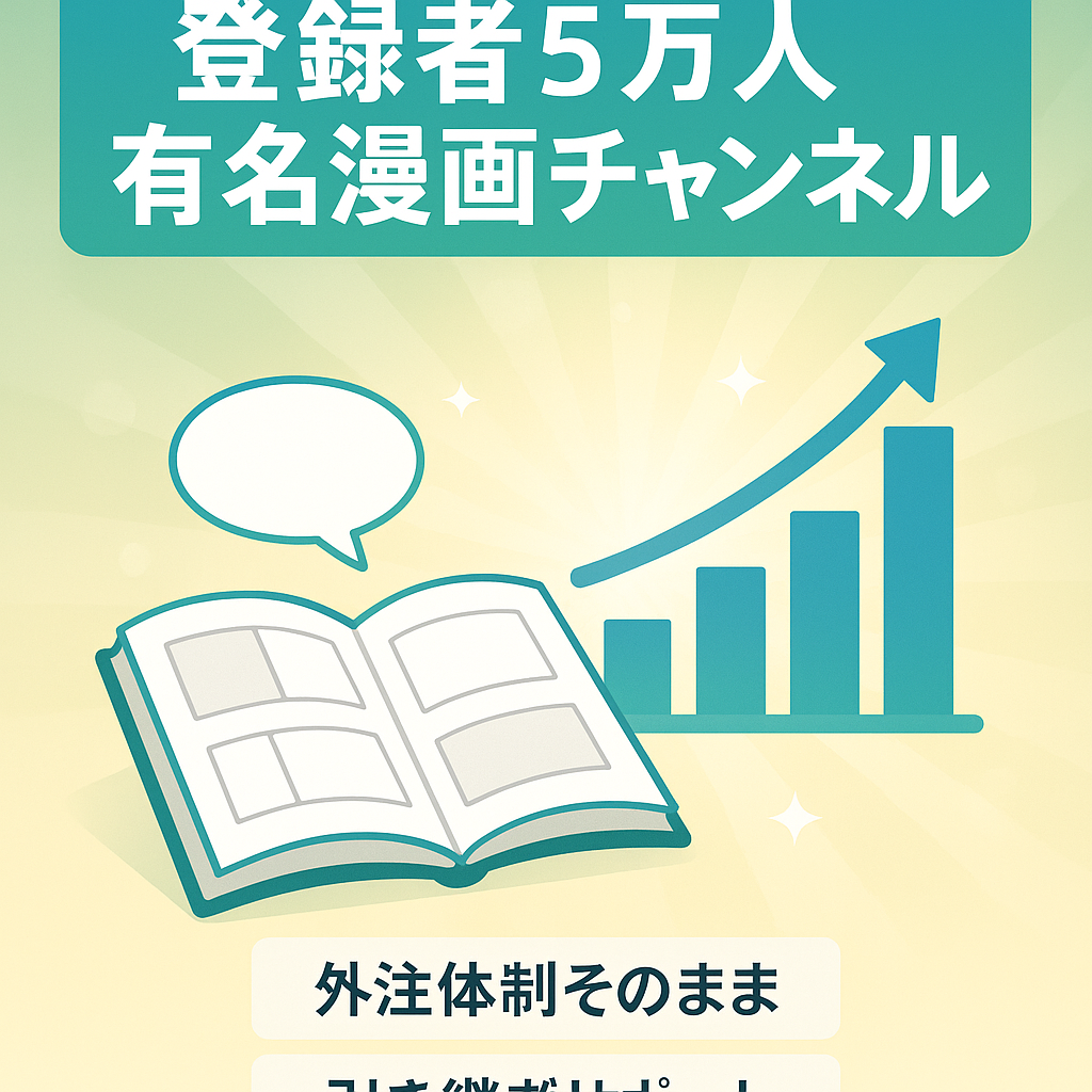 外注運用可能！登録者5万人有名漫画チャンネル