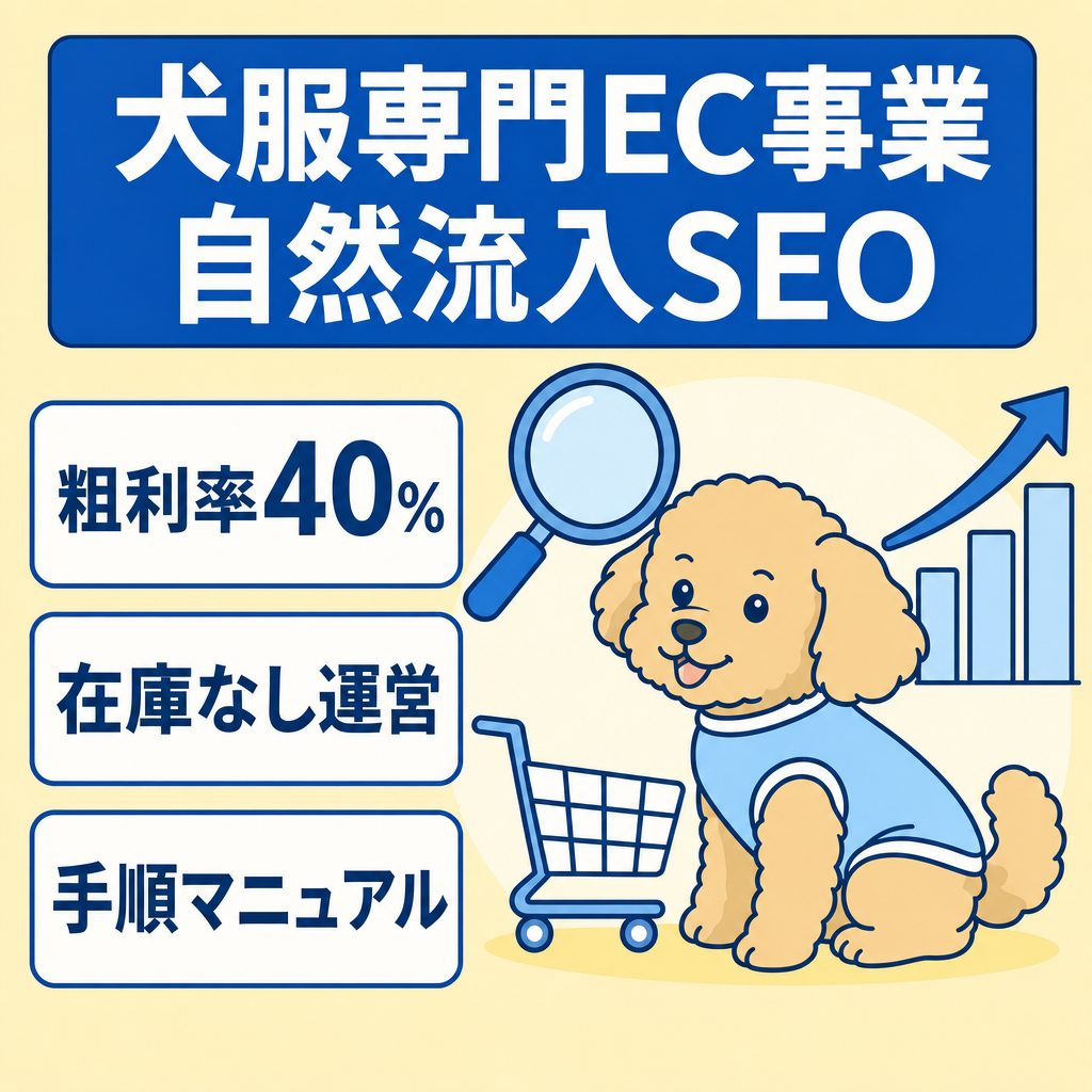 犬服専門のEC事業（粗利率40%） SEO基盤が整っている自然流入