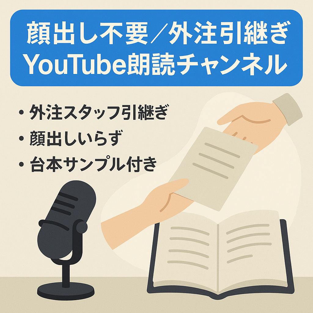 【外注引継ぎ可能】顔出し不要の朗読チャンネル！参考プロットもお渡し