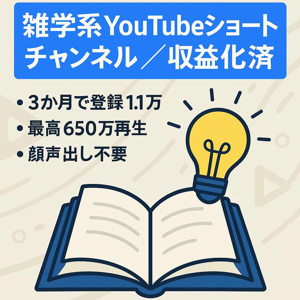 【動画数47本で登録者1.1万人越え↑】世の中のおもしろい雑学に関するYoutubeショートチャンネル【属人性なし・収益化済み・最高再生数650万回】
