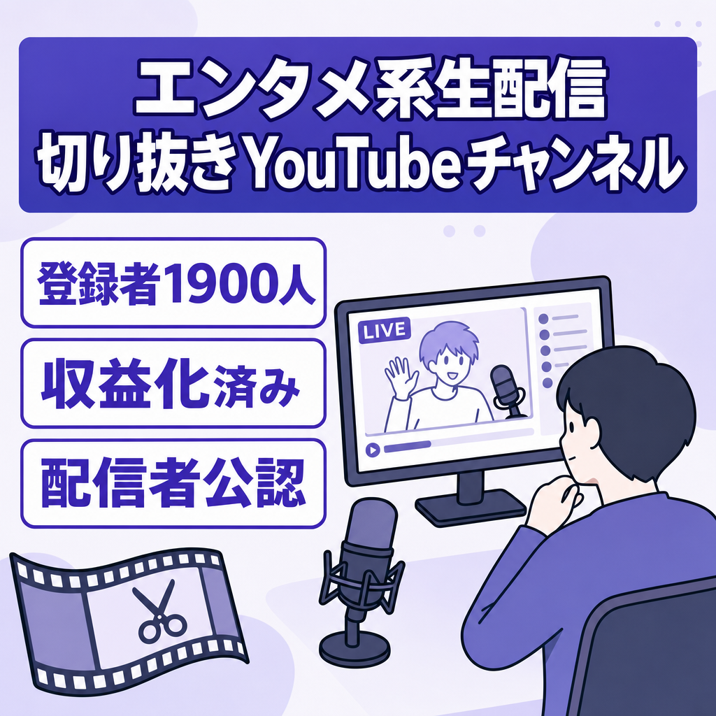 【登録者1900人・収益化済み】配信者公認のエンタメ系生配信切り抜きYouTubeチャンネル