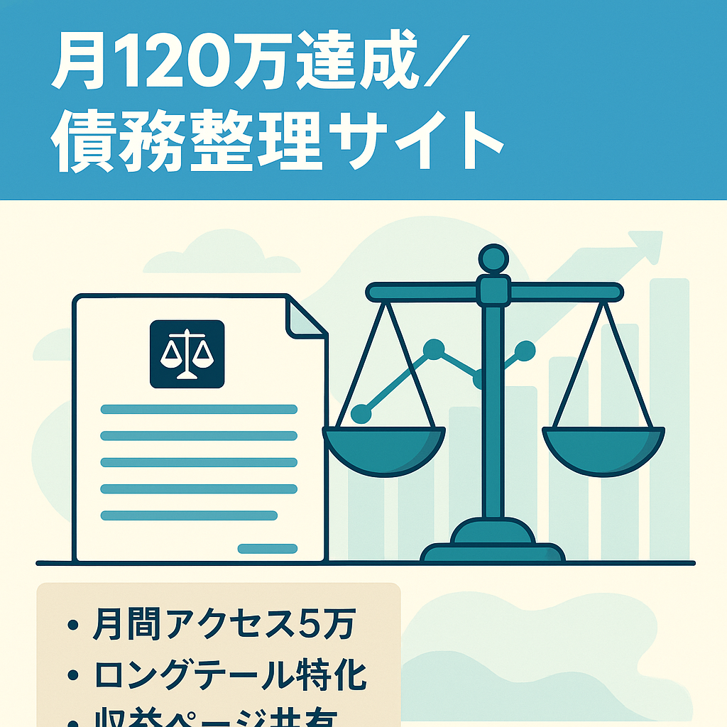 【記事数５００記事以上】過去最大月１２０万円を達成した債務整理のサイト