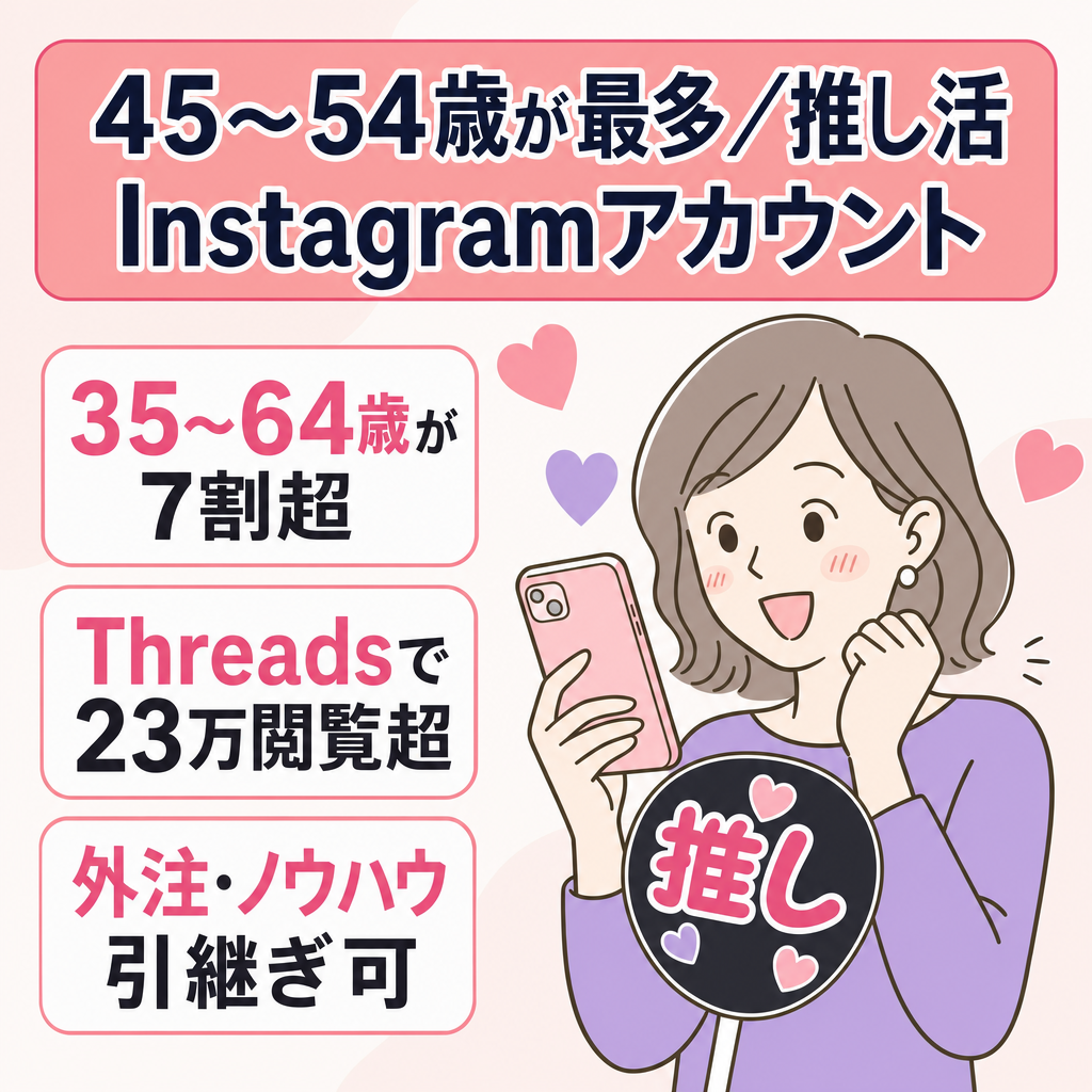 45〜54歳が最多｜大人女性向け推し活Threads・Instagramアカウント