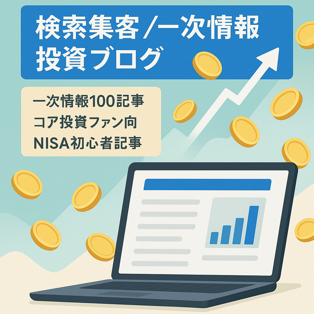 SEOで集客してる投資ブログ・すべて投資体験に基づいた１次情報が主のブログ